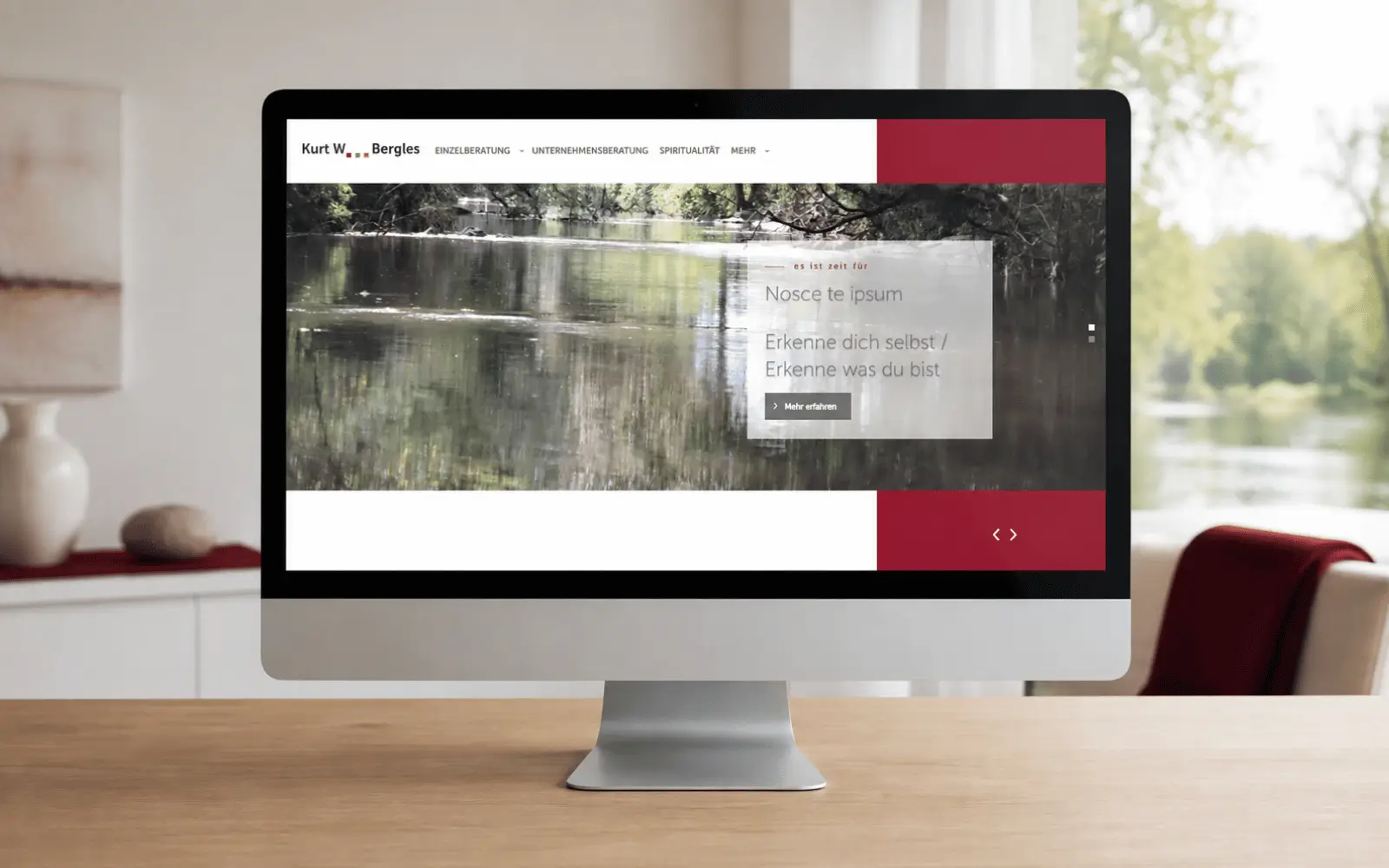 Startseite der Website von Kurt Wolfgang Bergles als Desktop-Mockup