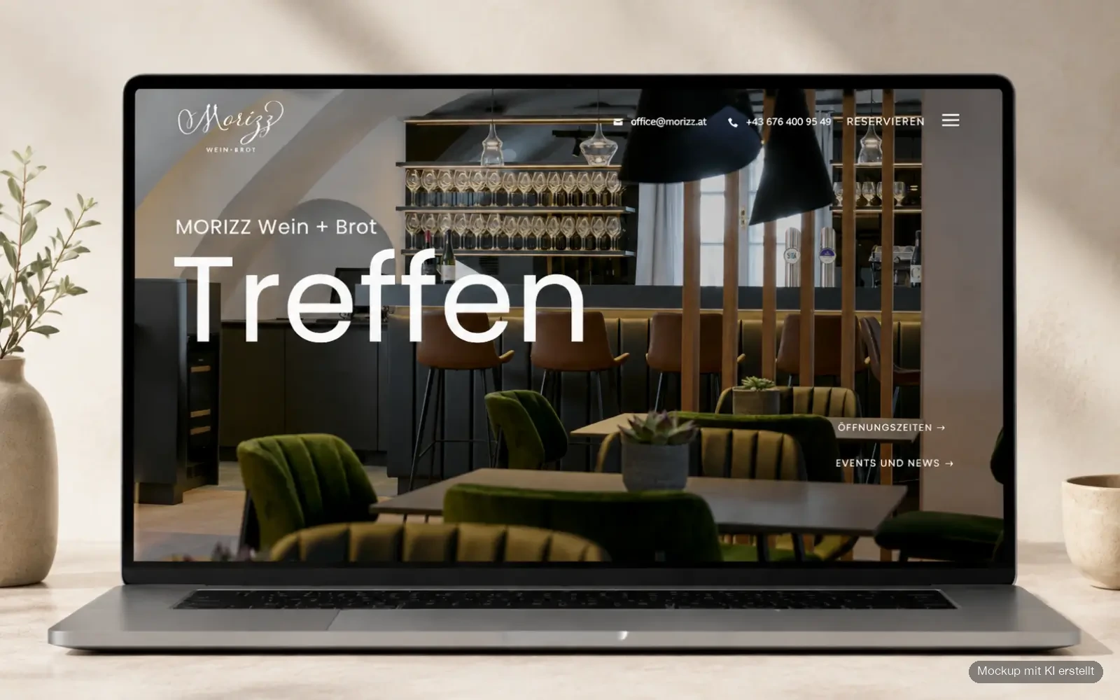 Website von MORIZZ Wein & Brot im Martinsschlössl in Donnerskirchen